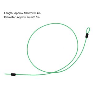 POCREATION Diameter 2mm Security Steel Lock Cable, Lock Wire with The Loops Used with Padlock or U Lock Length100cm / 39.4in Green Silver Black 1pc(Green)