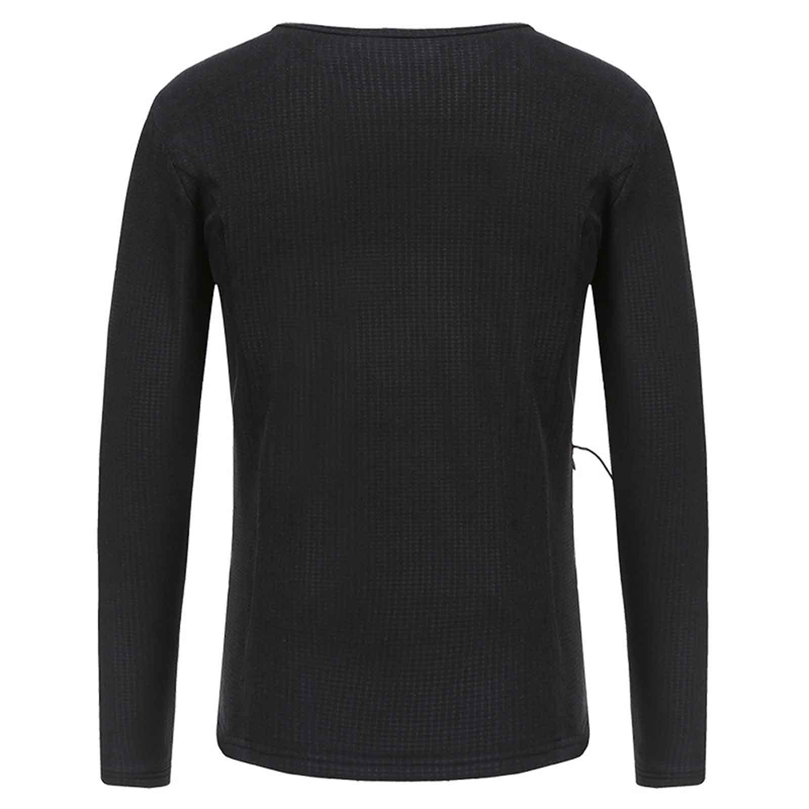 Unisex Adult USB Electric Heated Tops Tshirt Thermal Heat Zones Blouse Tees Long Sleeve Lightweight Heated Apparel