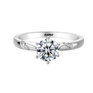 mrenite solid 10k/14k/18k white gold 1 carat igi certified lab-grown diamond engagement ring for women 6 prong set round diamond ring (d-f color vs1-vs2 clarity 1 ct center; 1.04 cttw)