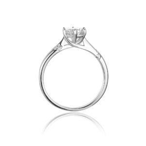 MRENITE Solid 10K/14K/18K White Gold 1 Carat IGI CERTIFIED Lab-grown Diamond Engagement Ring for Women 6 Prong Set Round Diamond Ring (D-F Color VS1-VS2 Clarity 1 Ct Center; 1.04 CTTW)