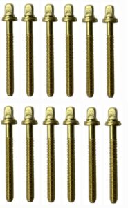 aias brass plated tension rods for drums - (2 inch) - 12 pack