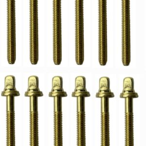 AIAS Brass Plated Tension Rods for Drums - (2 inch) - 12 Pack