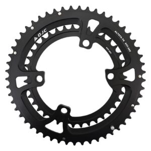 djc road bike chainring 110bcd 4 arms round 2x chainring double 52t 36t for shimano 4700 5800 6800 9000 r7000 r8000 r9100 (round 52-36t)