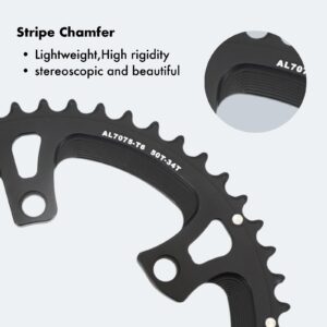 DJC Road Bike Chainring 110BCD 4 Arms Round 2X Chainring Double 52t 36t for Shimano 4700 5800 6800 9000 R7000 R8000 R9100 (Round 52-36T)