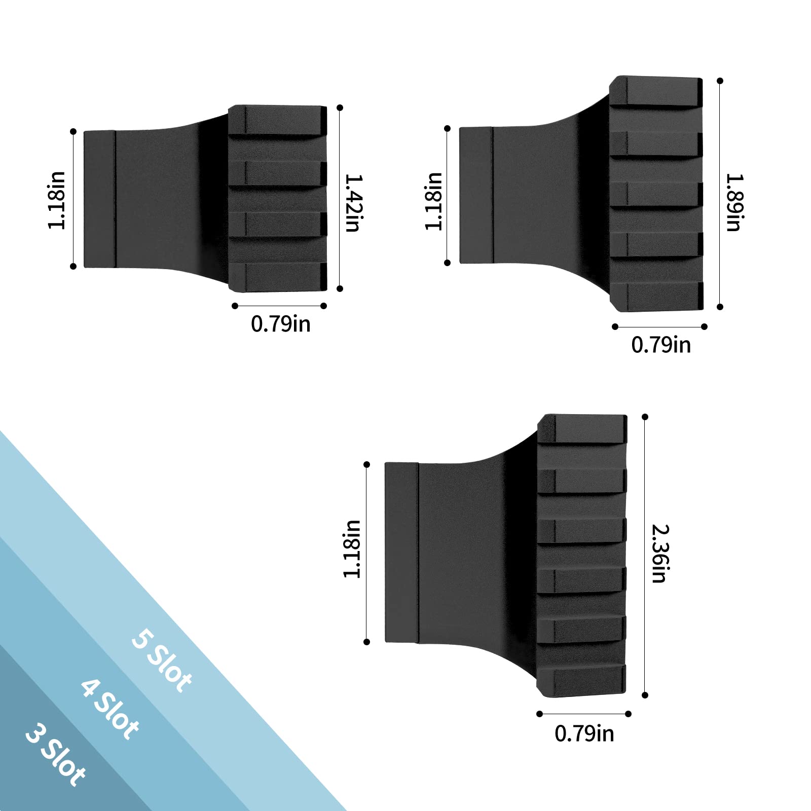 Bontok Picatinny Offset Rail Mounts, 45 Degree Picatinny Weaver Offset Aluminum Rail Low Profile Mount for lashlight Laser Sights Optics