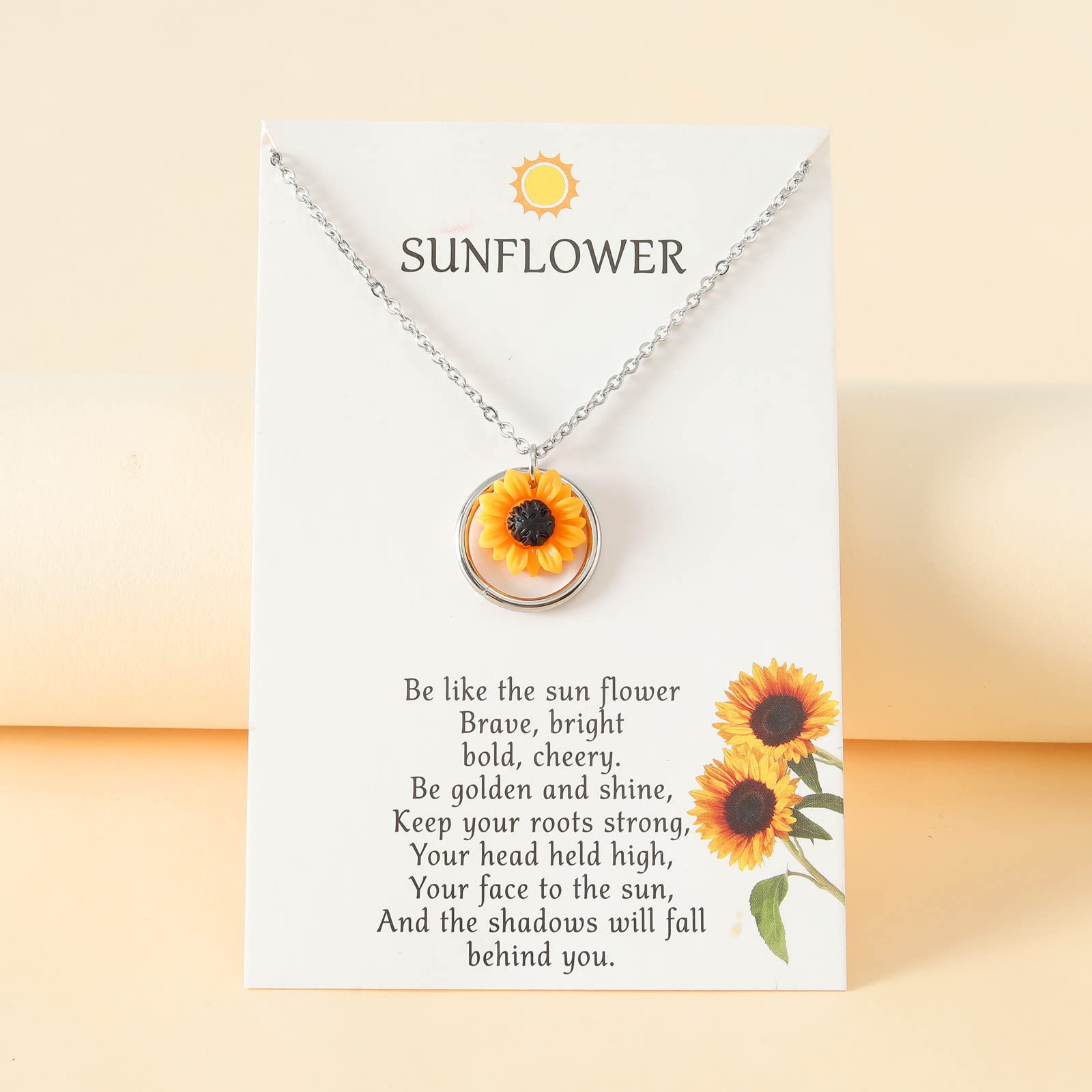 Kilener Sunflower Necklaces for Women Inspirational Sunflower Gifts for Women Christmas Birthday Gift for Daughter Best Friends Motivation Sunflower Necklace