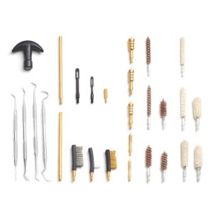 Motanar Gun Handgun Cleaning Kit for .22 .38/.357/9mm .40 .45 Caliber, Universal Pistol Gun Brush with Bronze Bore Brush, Brass Jag and Slotted Adapter