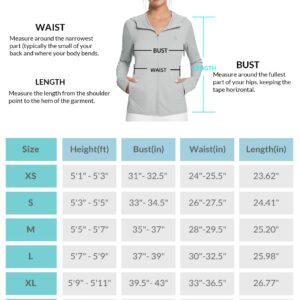 BALEAF Women's UPF 50+ Sun Protection Hoodie Jacket with Pockets for Hiking, Sports & Outdoor - Gray L