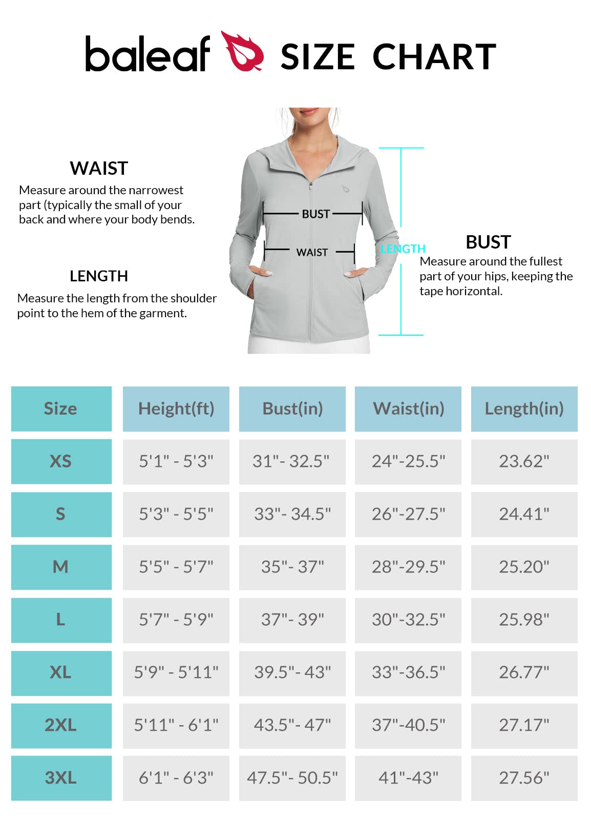 BALEAF Women's UPF 50+ Sun Protection Hoodie Jacket with Pockets for Hiking, Sports & Outdoor - Gray L