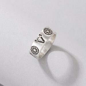 rings for women Cattle & Flower Detail Ring