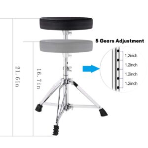 LeSage Adjustable Drum Throne for Kids Drum Stool Adjustable Height Drummer Seat Drum Set Chair for Adults Musicians Stool with Anti-Slip Feet