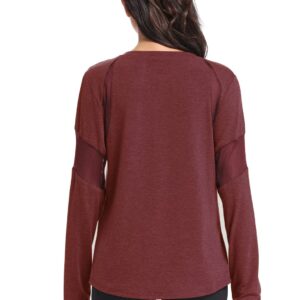 Muzniuer Womens Long Sleeve Workout Shirts-Plain Long Sleeve Tshirt for Women Yoga Sports T-Shirt Long Sleeve Breathable Shirts Activewear with Thumb Hole Red S