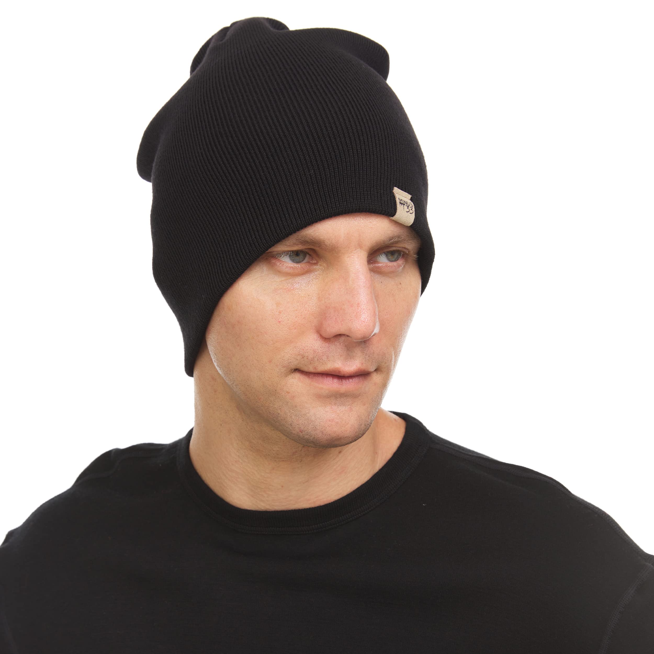 Minus33 Expedition Knit Beanie - 100% Merino Wool - Heavyweight Winter Hat - Black