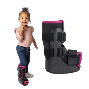 brace direct children’s pediatric walker fracture boot for kids broken toe or foot, left or right foot, lightweight padded support cam boot for foot injury