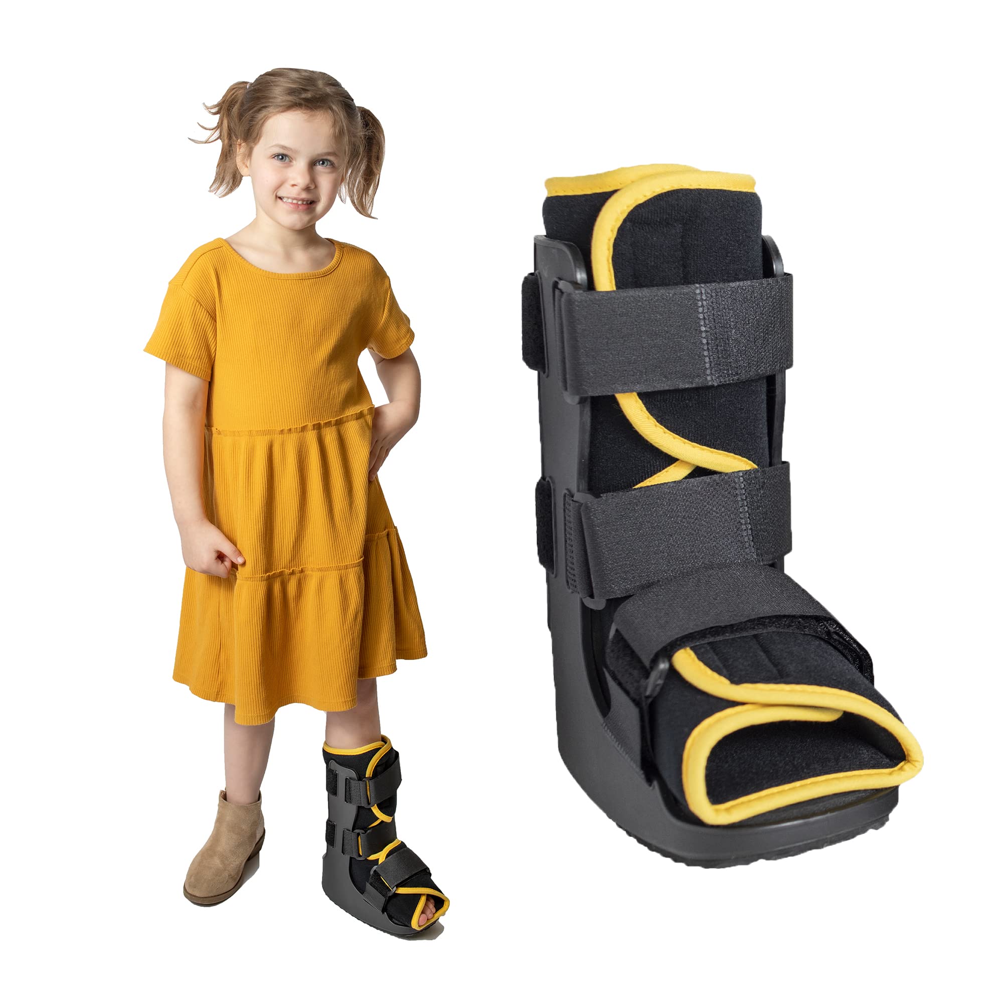 Brace Direct Children’s Pediatric Walker Fracture Boot for Kids Broken Toe or Foot, Left or Right Foot, Lightweight Padded Support Cam Boot for Foot Injury