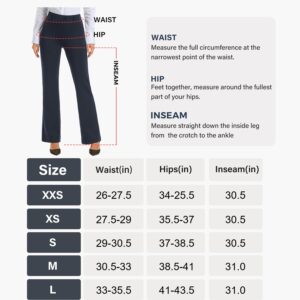 Stelle Women 28"/30"/ 32" Bootcut Dress Pants Business Casual Work Pants with Pockets Pull On Regular Slacks for Office (30" Navy, Medium)