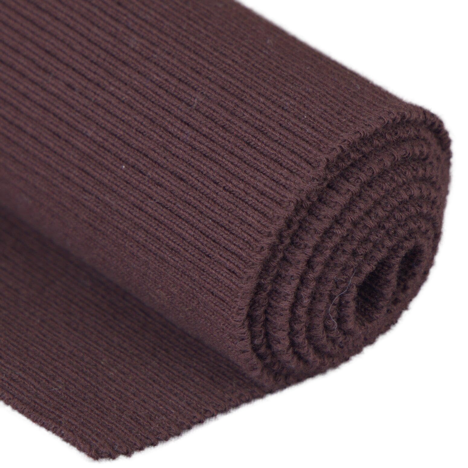 TinaKim Ribbing Fabric for Cuffs, Waistbands Neckline Collar Material (Chocolate, 36x6in)