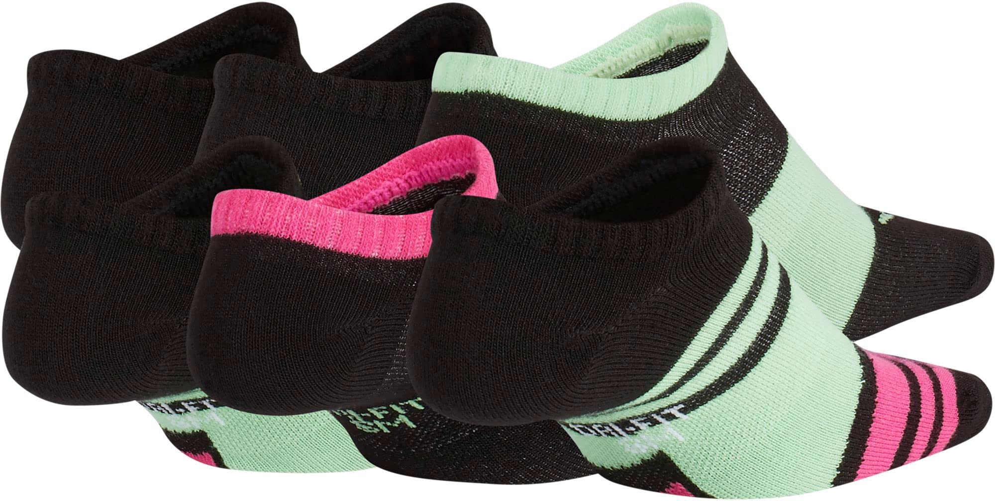 Nike Big Girls Everyday Lightweight No Show Socks 6 Pack (B(SX7308-010)/P, Medium)