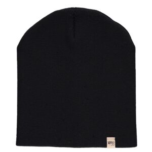 minus33 expedition knit beanie - 100% merino wool - heavyweight winter hat - black