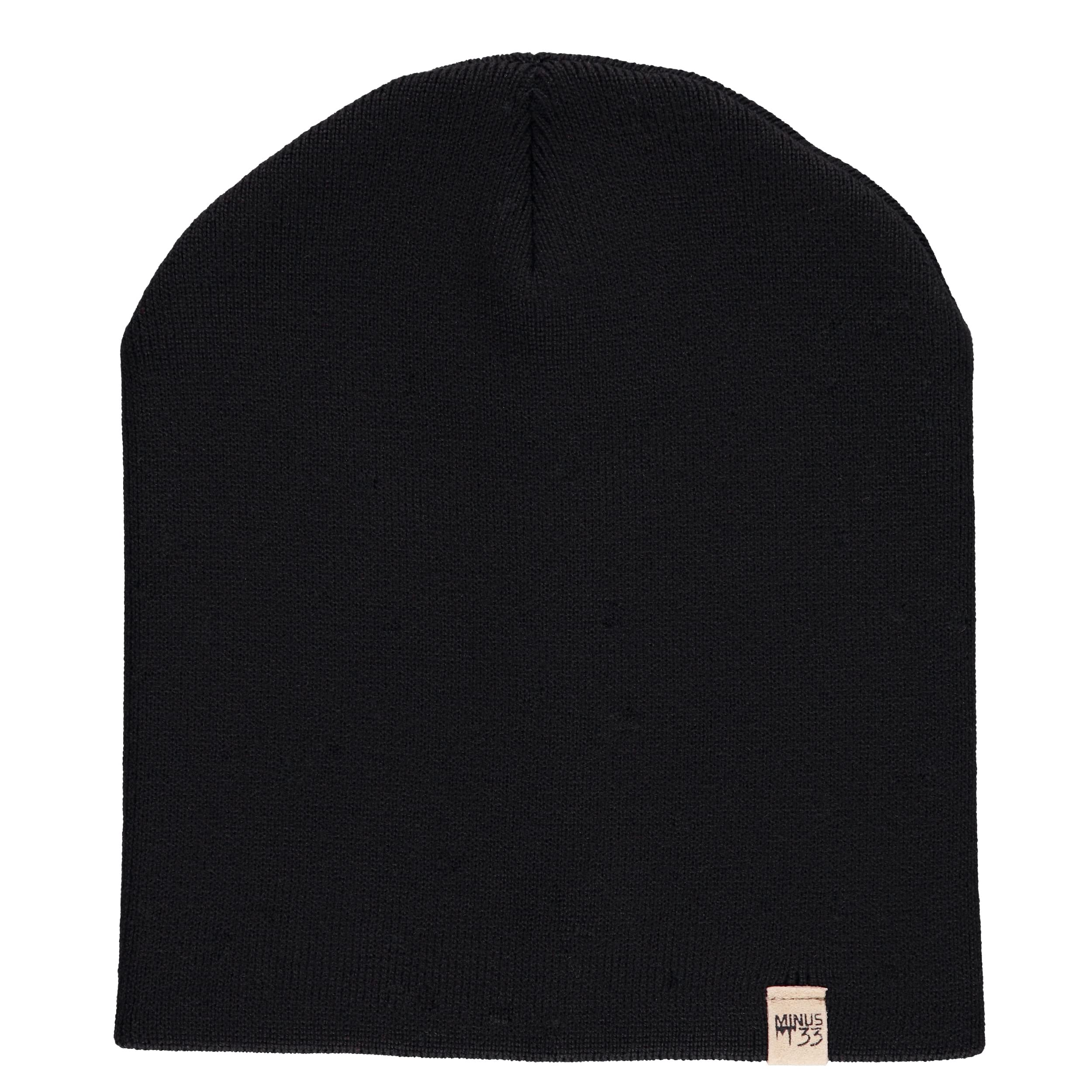 Minus33 Expedition Knit Beanie - 100% Merino Wool - Heavyweight Winter Hat - Black