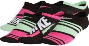 nike big girls everyday lightweight no show socks 6 pack (b(sx7308-010)/p, medium)