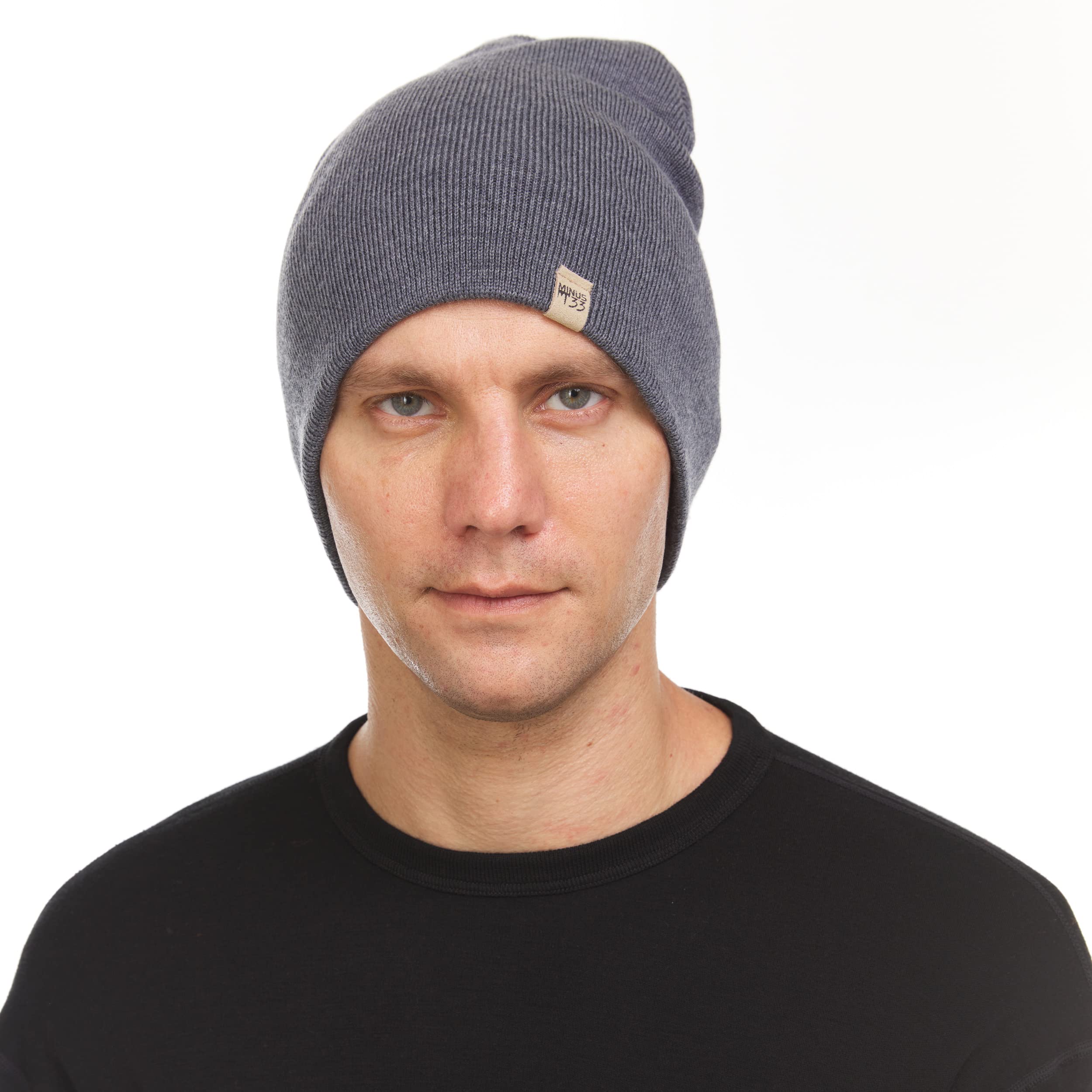 Minus33 Expedition Knit Beanie - 100% Merino Wool - Heavyweight Winter Hat - Charcoal Gray