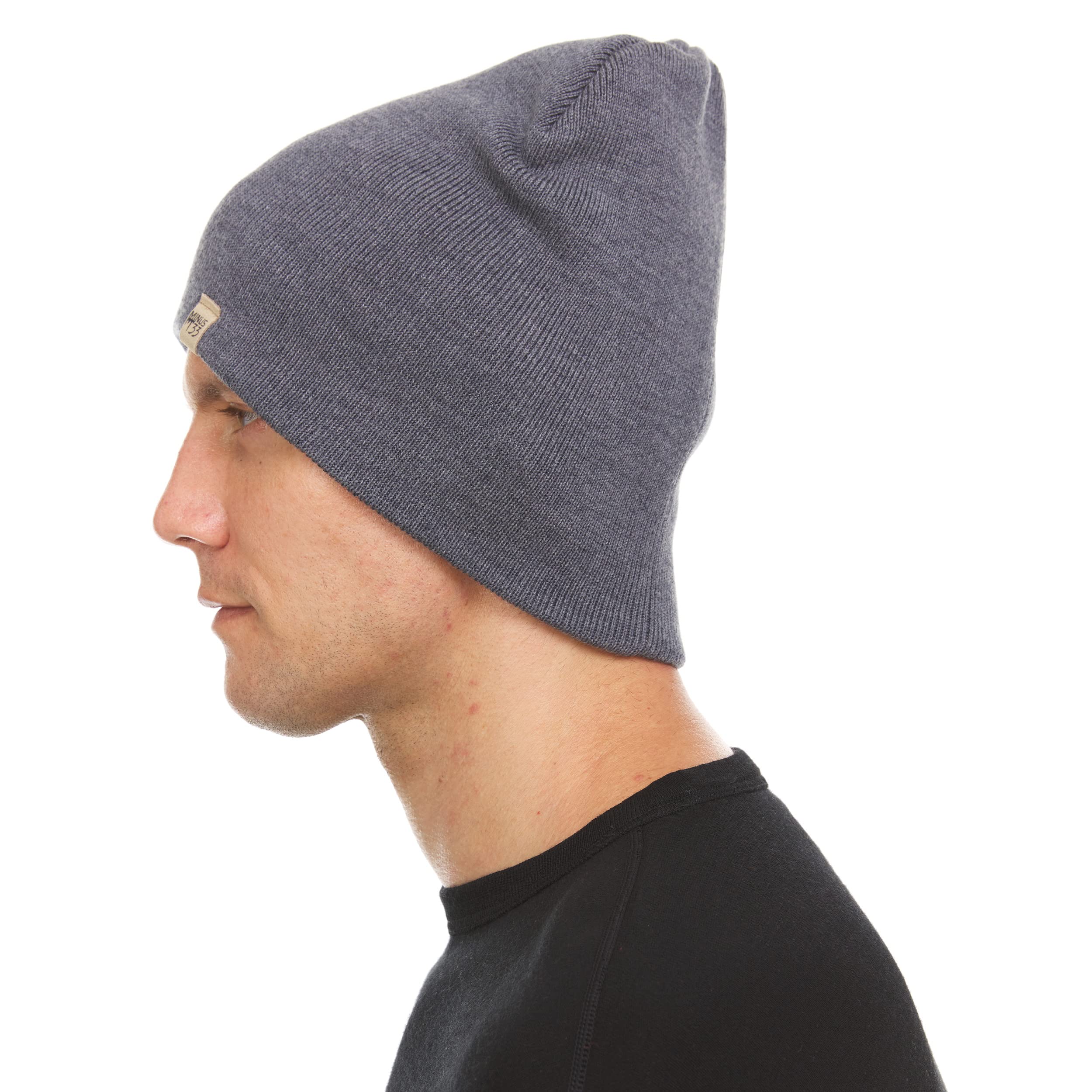 Minus33 Expedition Knit Beanie - 100% Merino Wool - Heavyweight Winter Hat - Charcoal Gray