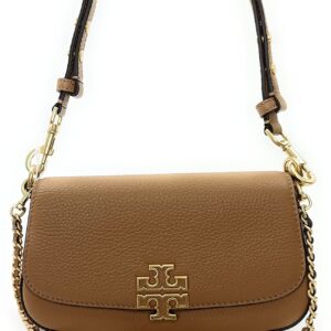 Tory Burch Britten Convertible Crossbody Bag With Gold Hardware (Tiramisu)