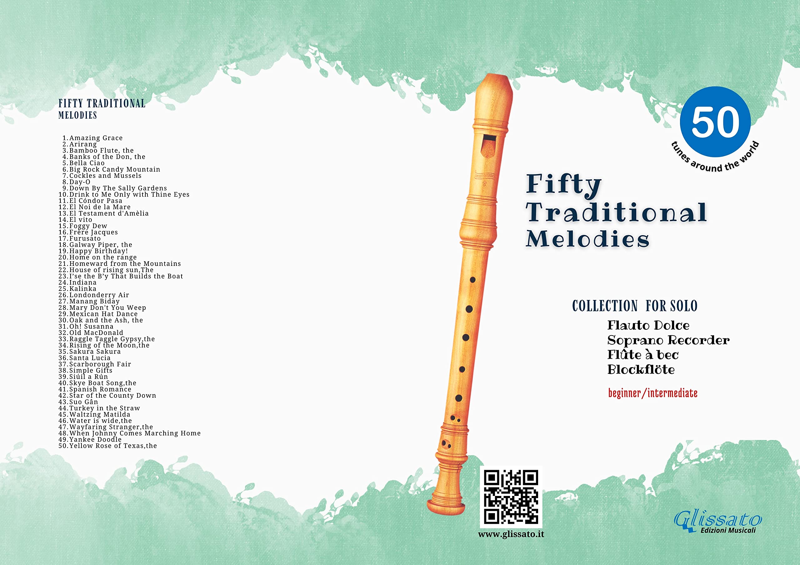 Easy Recorder Tunes | 50 Traditional melodies book: beginner / intermediate