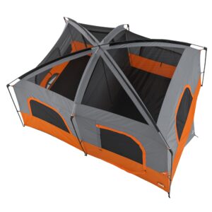 CORE 10 Person Straight Wall Cabin Tent with Included Footprint and Tent Kit