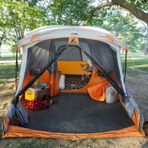 CORE 11 Person Family Cabin Tent with Screen Room with Included Footprint and Tent Kit