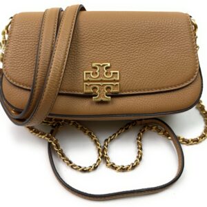 Tory Burch Britten Convertible Crossbody Bag With Gold Hardware (Tiramisu)