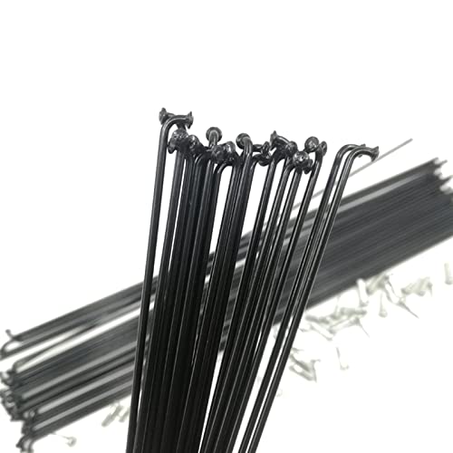 37pcs 14 Gauge Diameter 2.0 Mm J-Bend Black Color Bicycle Spokes 45# Steel Material Cylinder Body Bike Spokes (Color : Length 222mm)