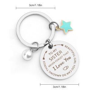 Keychain sister birthday gifts from sister key chain sister gifts key ring gift for sisters from sisters best sisters jewelry unique birthday christmas graduation presents for little big sister