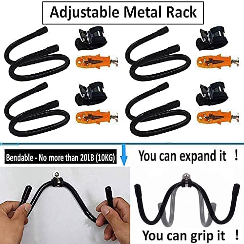 Pmsanzay 4 Pack Universal Bow Display Brackets Wall Hanger Hook Wall Mount Storage Rack to Display Your Bow - Sturdy Yet Flexible,Hold up to 20 Lbs - Easy to Install - Hold 4 Bow - No Bow