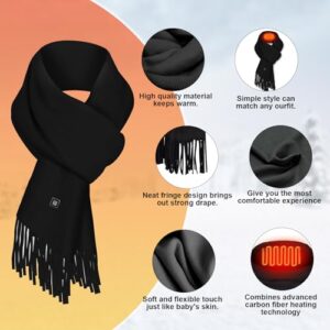 Electric Heated Scarf for Gift Women Men Rechargeable Scarves Shawl Blanket with Battery Neck Heating Pad