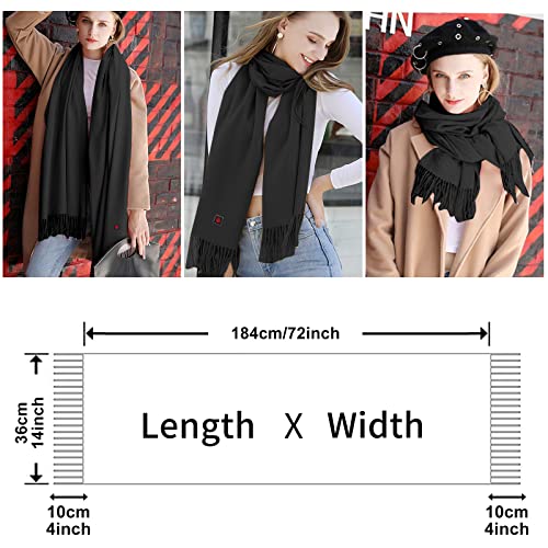 Electric Heated Scarf for Gift Women Men Rechargeable Scarves Shawl Blanket with Battery Neck Heating Pad