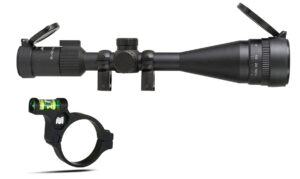 monstrum guardian 6-18x50 ao rifle scope with parallax adjustment | black | monstrum rifle scope level bubble | 1 inch diameter | bundle