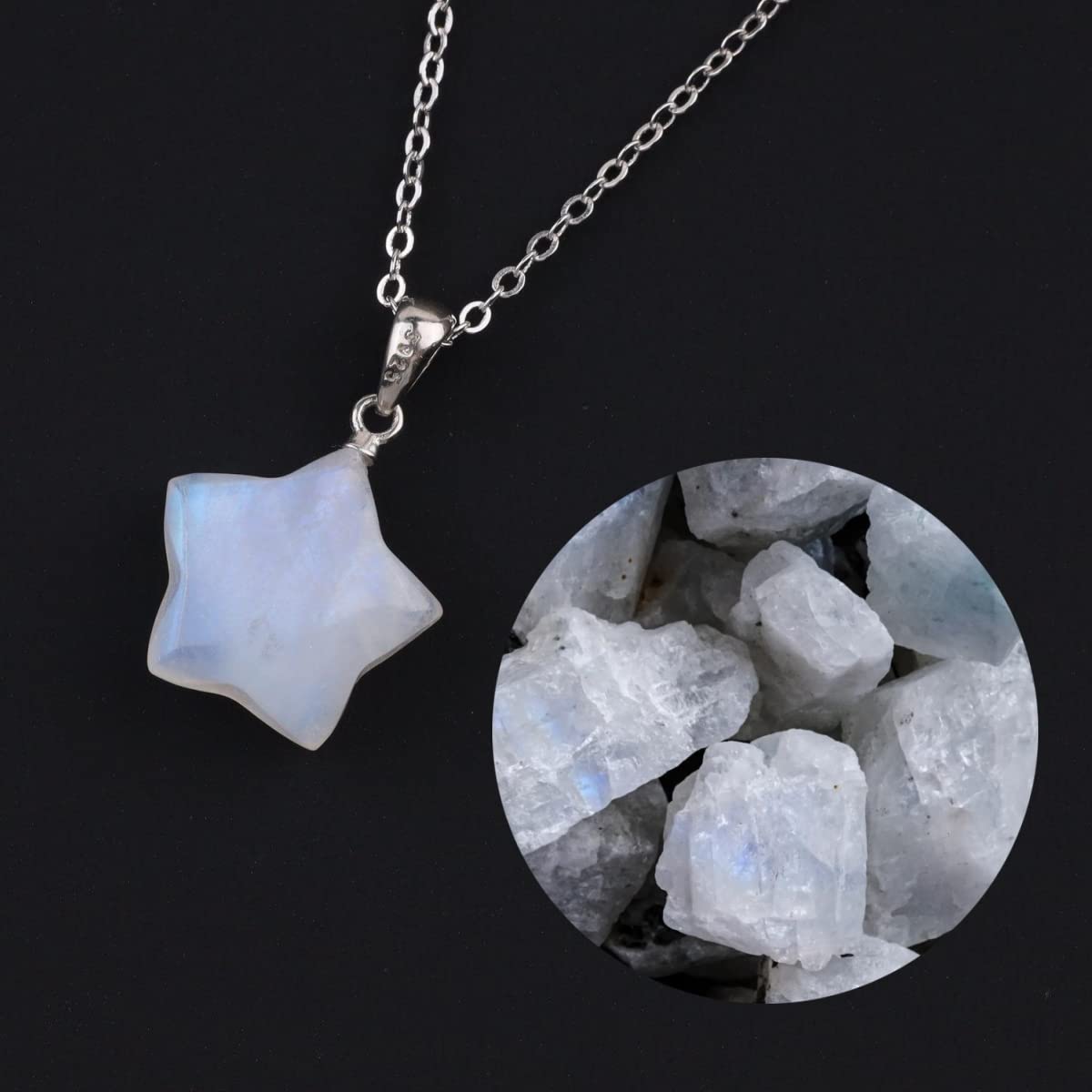 GAVU Star Pendant Moonstone Crystal Necklace for Women