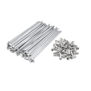 40PCS 181mm-230mm Silver 14G Bicycle Spokes with Nipples Stainless Steel Mountain Road Bike (Color : 200mm)