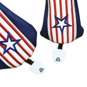 HELLO NRC Golf Club Covers USA Driver Headcover Fariway Wood Covers Hybrid with Interchangeable Numbered Labels Suitable for All Brands …