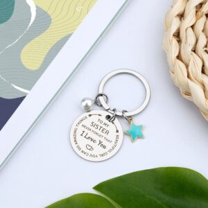 Keychain sister birthday gifts from sister key chain sister gifts key ring gift for sisters from sisters best sisters jewelry unique birthday christmas graduation presents for little big sister