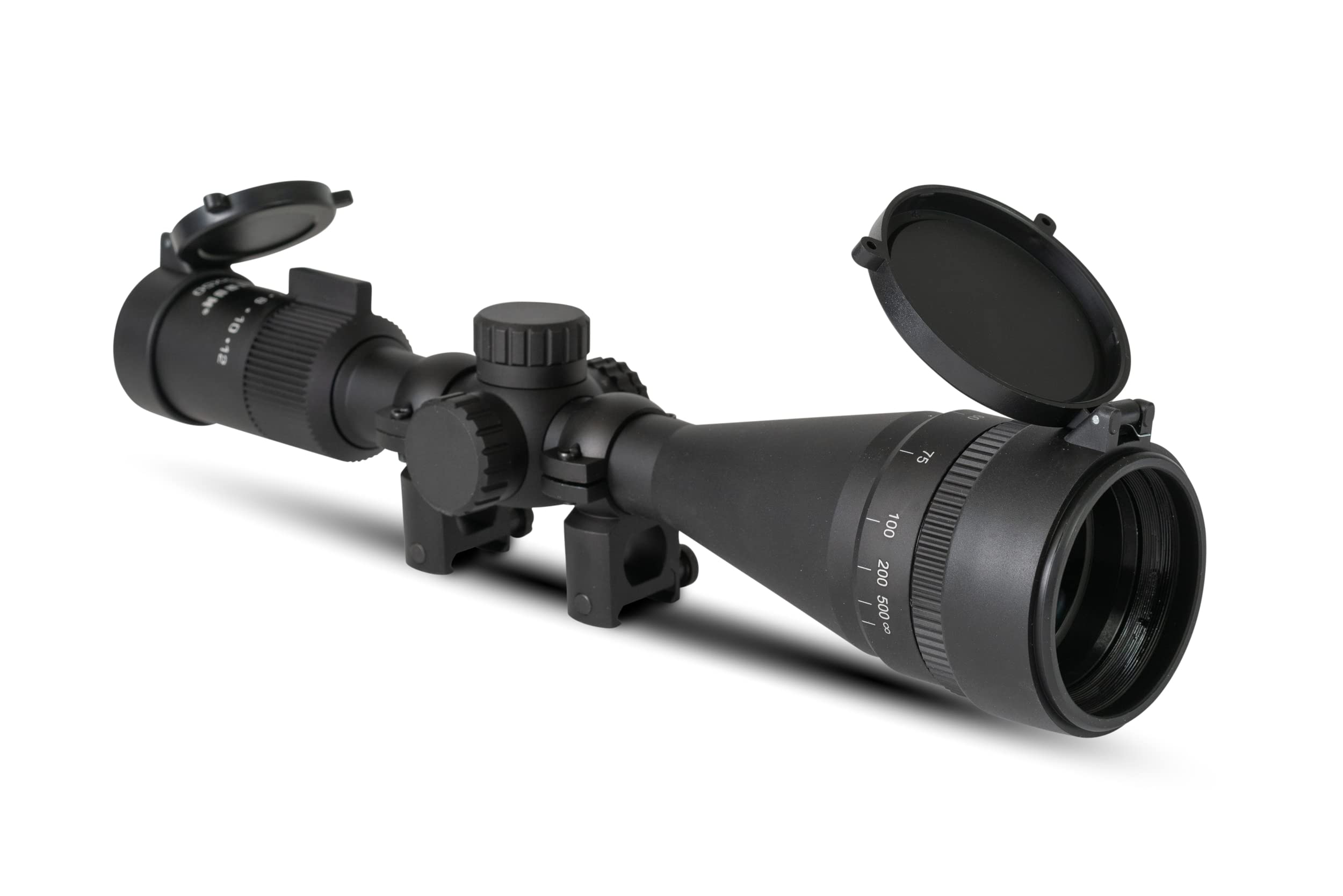 Monstrum Guardian 4-12x50 AO Rifle Scope with Parallax Adjustment | Black | Monstrum Rifle Scope Level Bubble | 1 inch Diameter | Bundle