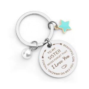 keychain sister birthday gifts from sister key chain sister gifts key ring gift for sisters from sisters best sisters jewelry unique birthday christmas graduation presents for little big sister