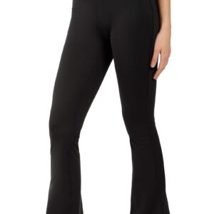 Yogalicious Squat Proof Flare Leg Yoga Pants with High Crossover Waistband - Black - Medium