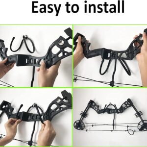 Pmsanzay 4 Pack Universal Bow Display Brackets Wall Hanger Hook Wall Mount Storage Rack to Display Your Bow - Sturdy Yet Flexible,Hold up to 20 Lbs - Easy to Install - Hold 4 Bow - No Bow