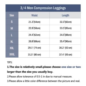 SS COLOR FISH Men 3/4 Compression Pants Athletic Baselayer Workout Legging Running Tights for Men Green