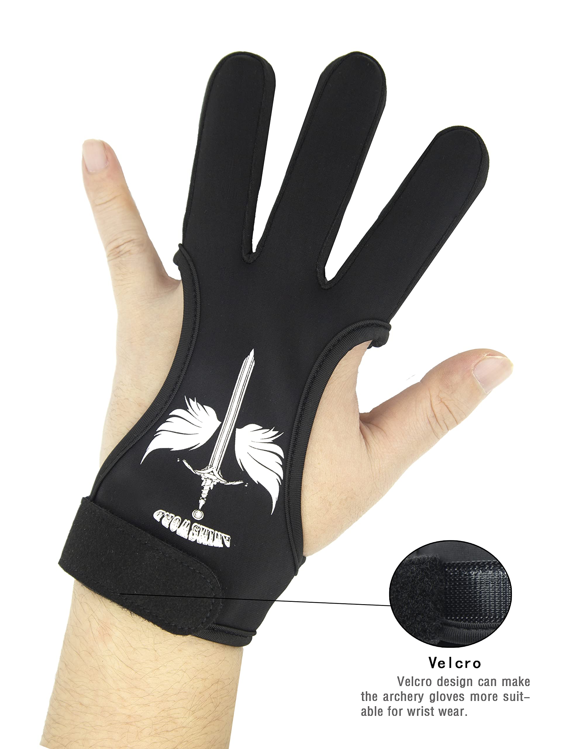 ANIMSWORD Archery Protective Glove Archery Shooting Gloves Three-Finger Archery Protective Gloves For Men nd Women.