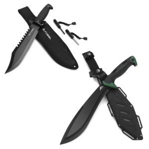 flissa survival hunting knife and 11'' machete