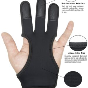 ANIMSWORD Archery Protective Glove Archery Shooting Gloves Three-Finger Archery Protective Gloves For Men nd Women.